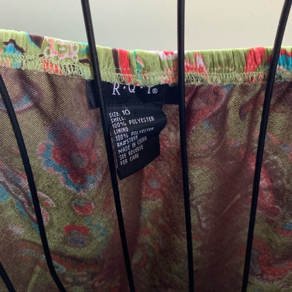 boho hippie midi skirt, green, layers | R.Q.I - Picture 3 of 6